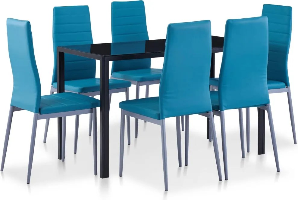 vidaXL Set mobilier de bucătărie, 7 piese, albastru