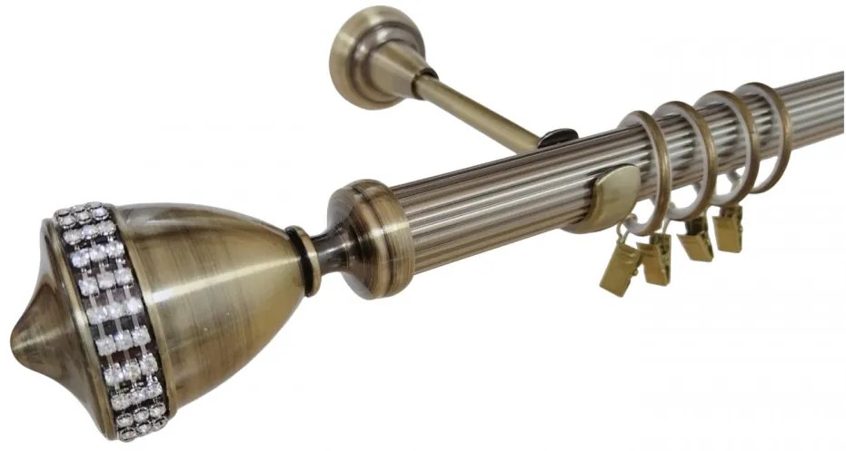 Galerie simpla Vienna teava striata aur antic 25mm (Alege marime: 120 cm)