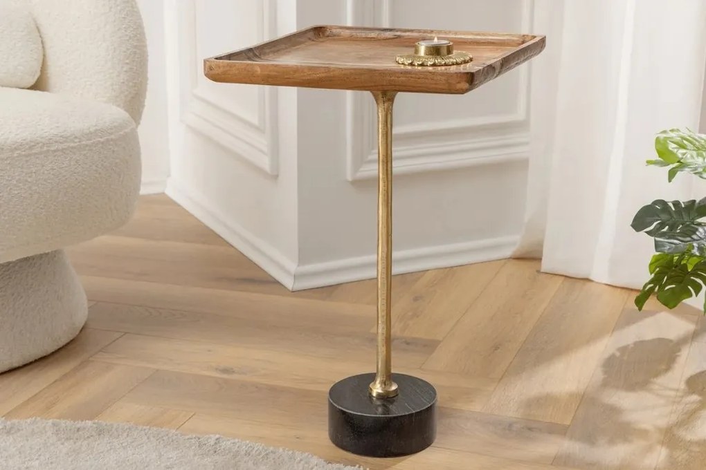 Masuta Laterala, Marmura, Lemn TRAYFUL