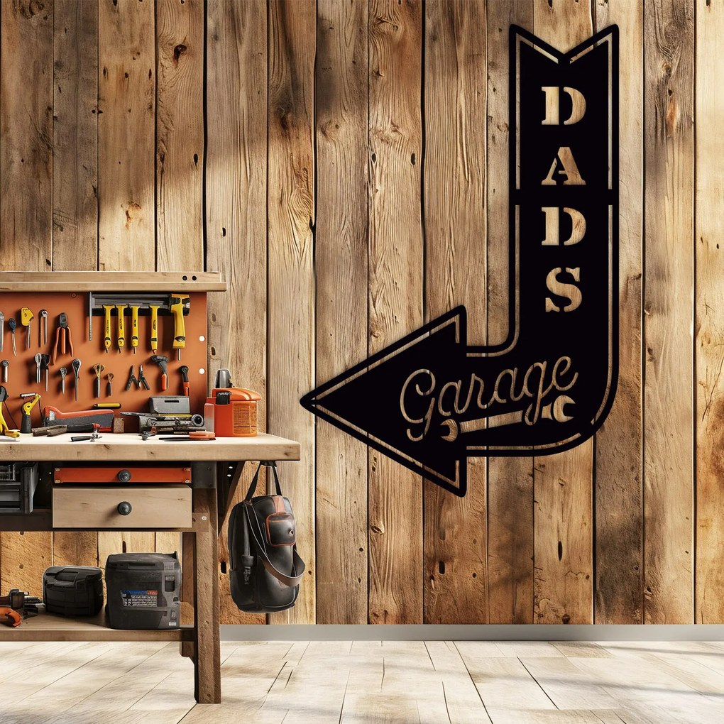 DUBLEZ | Plăcuță din lemn pentru perete - Dad's Garage