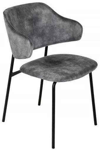 Set 2 scaune stil modern Tracy Alpine, catifea gri inchis