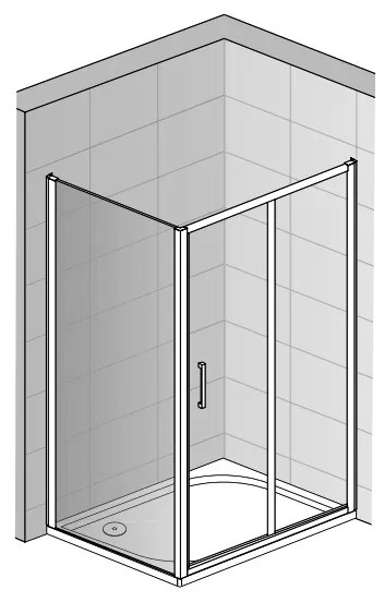 Perete fix Sanswiss, Ocelia, 80 x 190 cm, crom lucios