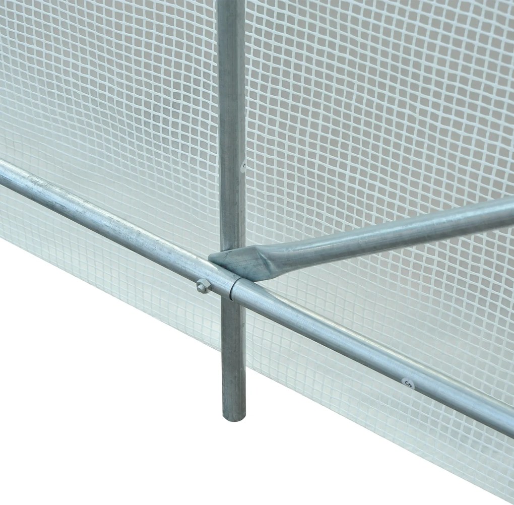 Outsunny Serra da Giardino a Tunnel Per Piante in PE con Tubi in Ferro, Bianco, 250x200x200cm