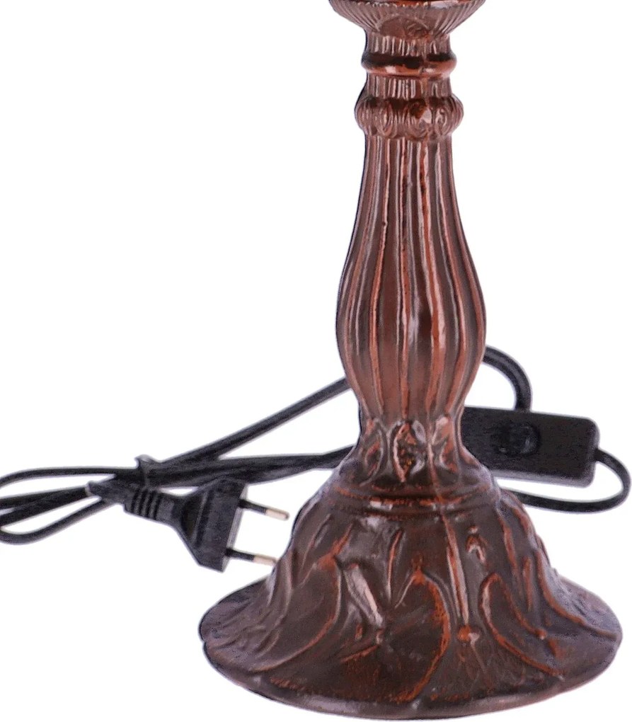 Lampa de masa Tiffany Lotus h 45 cm, abajur 30 cm