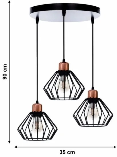 Lustră pe cablu PORTO 3xE27/40W/230V