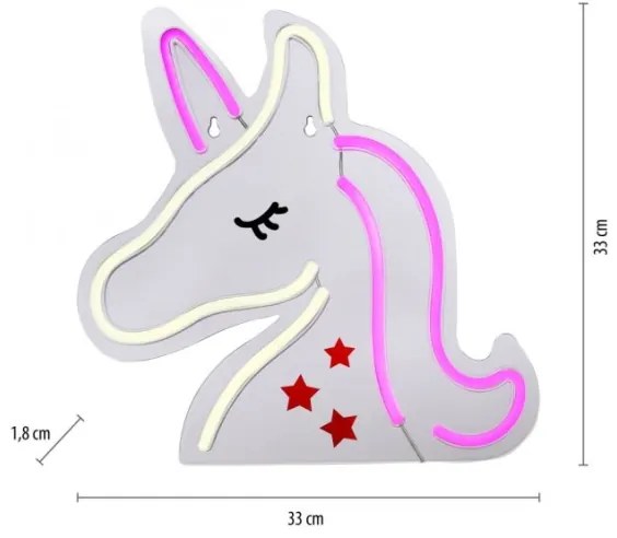 Decorațiune LED neon de perete JUST LIGHT. 85025-70 NEON LED/6,5W/5V inorog