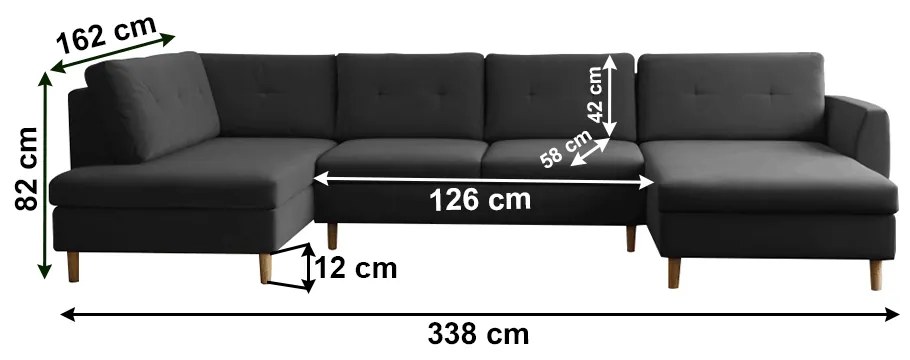 Canapea, gri, stânga, SASHA U