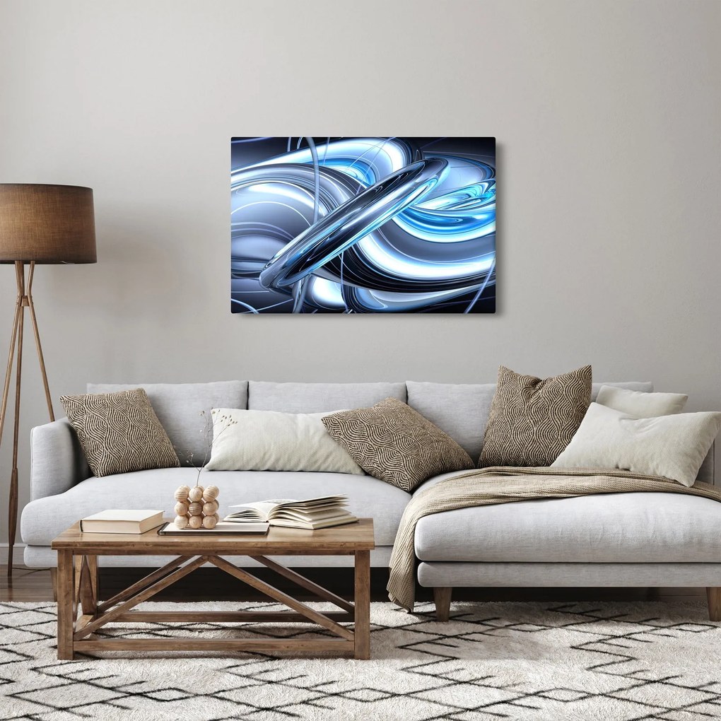 Tabloul cu abstracție albastră (90x60 cm)