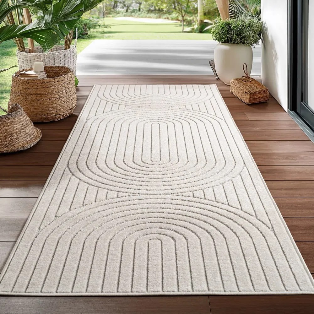Covor tip traversă pentru interior și exterior crem 80x250 cm Nova 1201 – Ayyildiz Carpets
