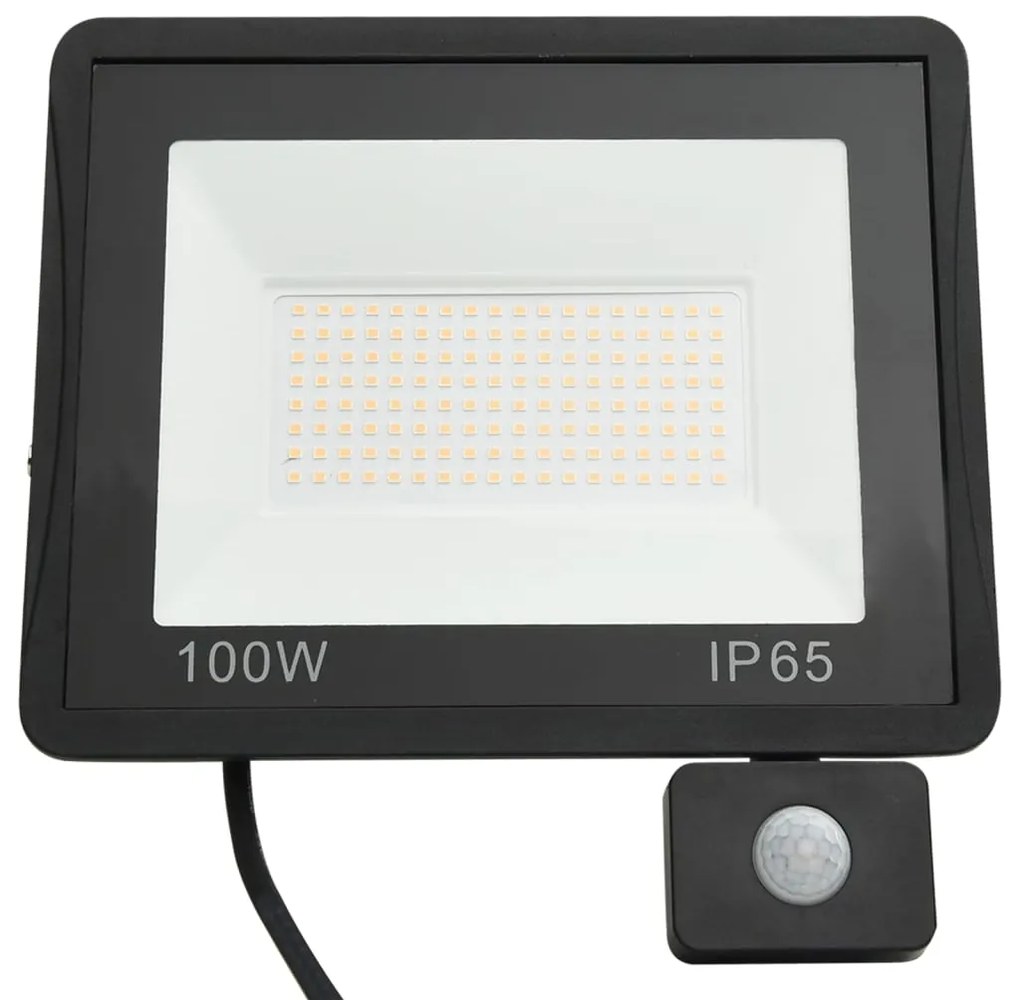 Proiector LED cu senzor, 100 W, alb cald 1, Alb cald, 100 w, 1