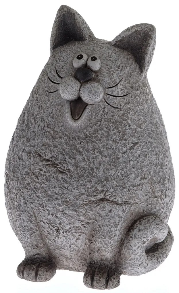 Pisică din ceramică Lukrecia gri, 33 x 23 cm
