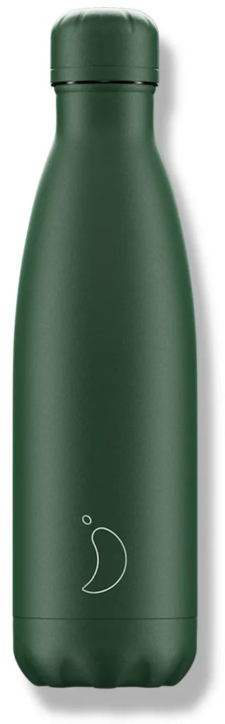 Sticlă termos Chilly's Bottles - verde mat 500ml, ediția Original