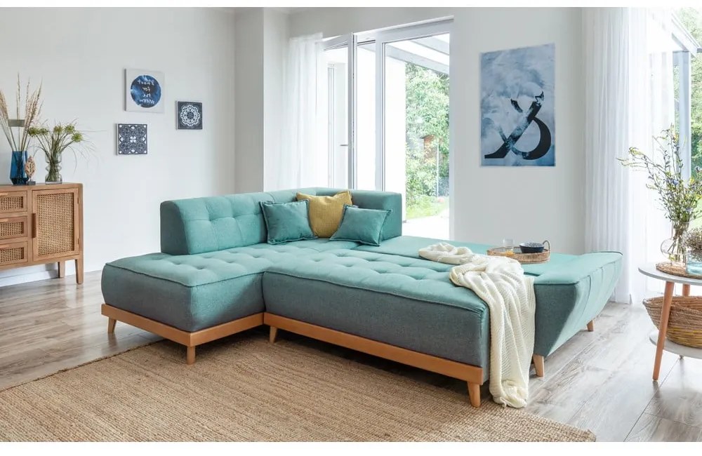 Colțar turcoaz extensibil (cu colț pe partea stângă ) Dazzling Daisy – Miuform