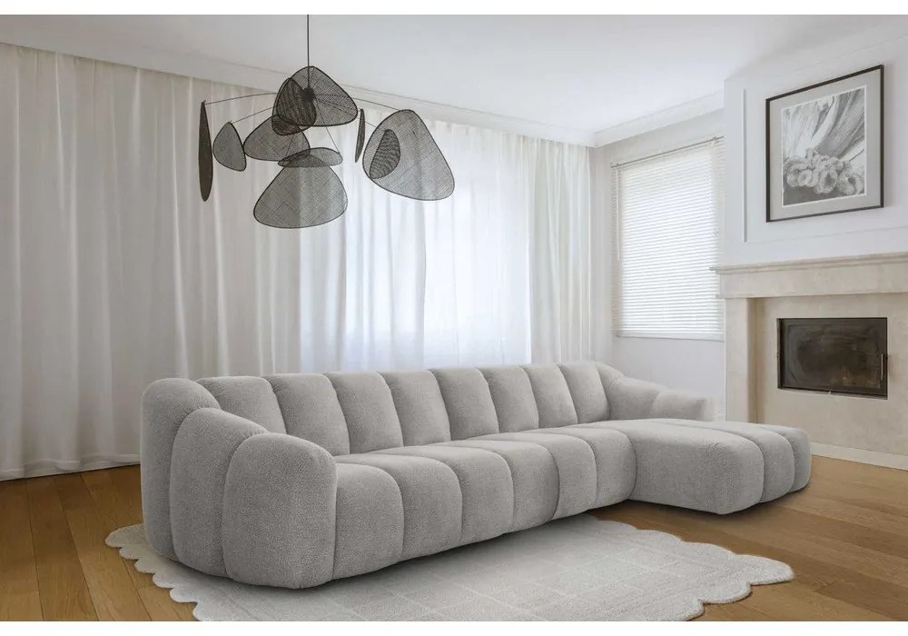 Colțar gri deschis (cu colț pe partea dreaptă/cu șezlong) Shell – Miuform