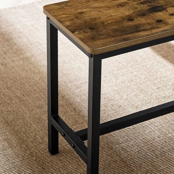 Set masă de bar TREVOR cu 2 bănci, maro/negru