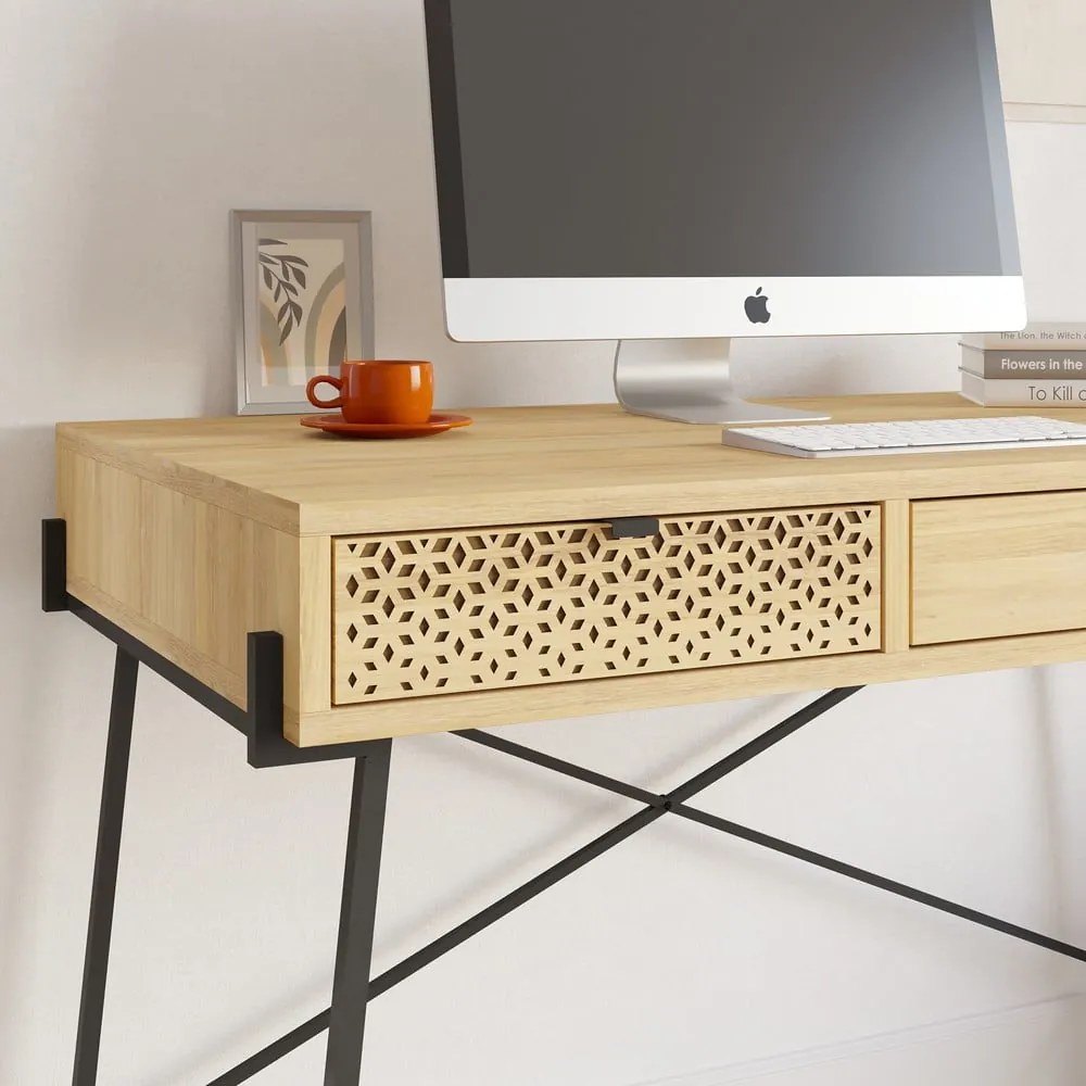 Birou cu aspect de lemn de stejar 60x110 cm Ecrin – Marckeric