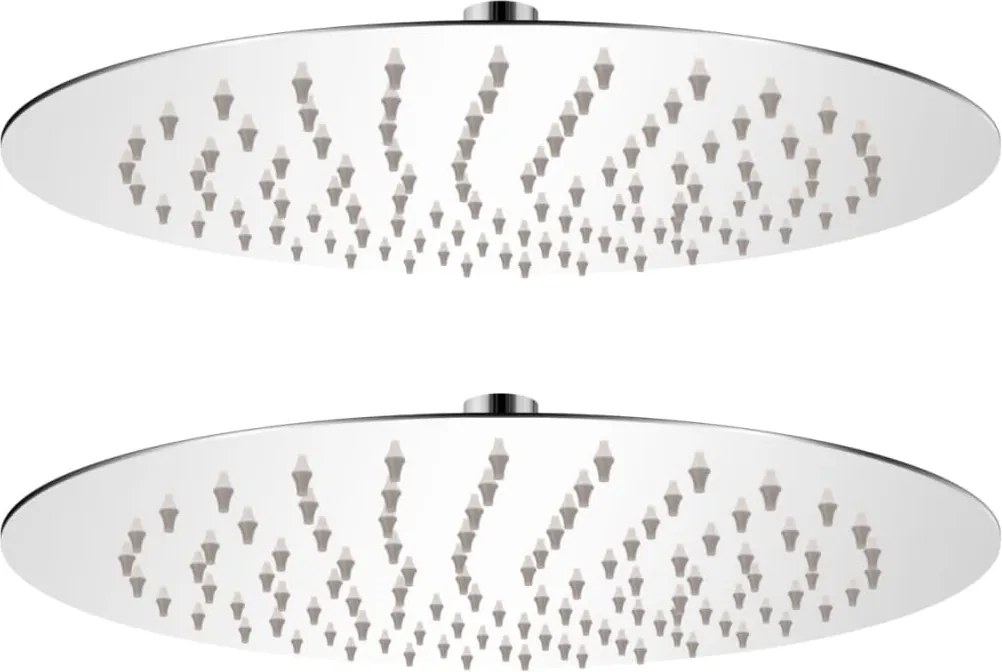 vidaXL Cap de duș tip ploaie, 2 buc., Ø 25 cm, oțel inoxidabil