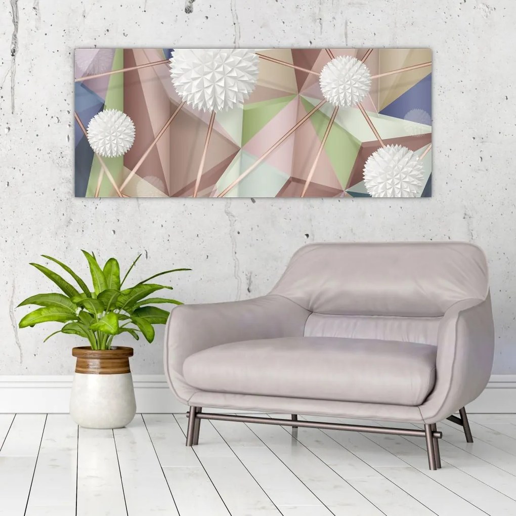 Tablou - 3D abstract culori pastel (120x50 cm)