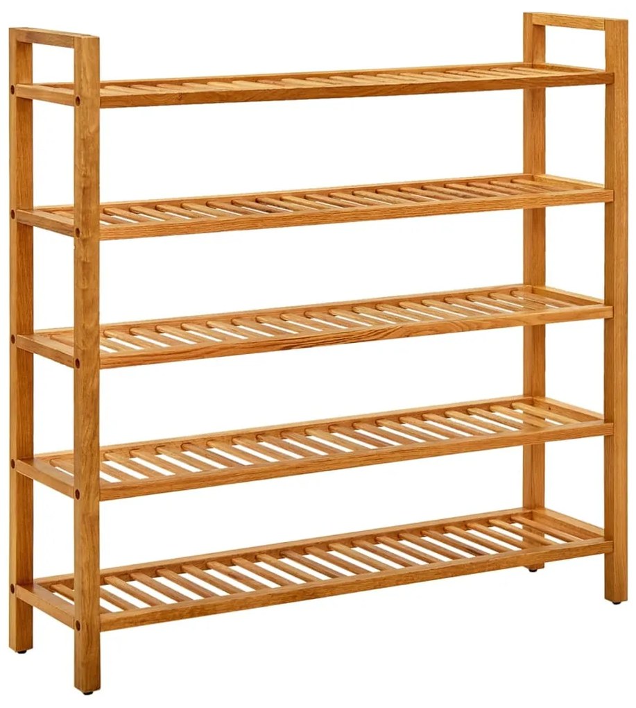 vidaXL Pantofar cu 5 rafturi, 100x27x100 cm, lemn masiv de stejar