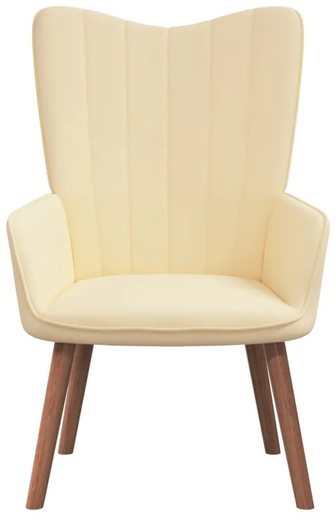 327664 vidaXL Scaun de relaxare, alb crem, catifea