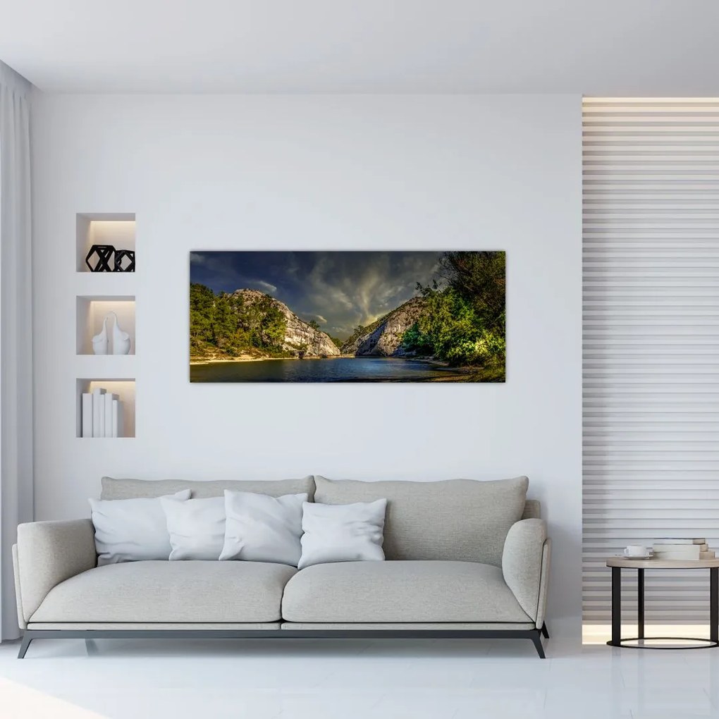 Tablou peisajului cu lac (120x50 cm)