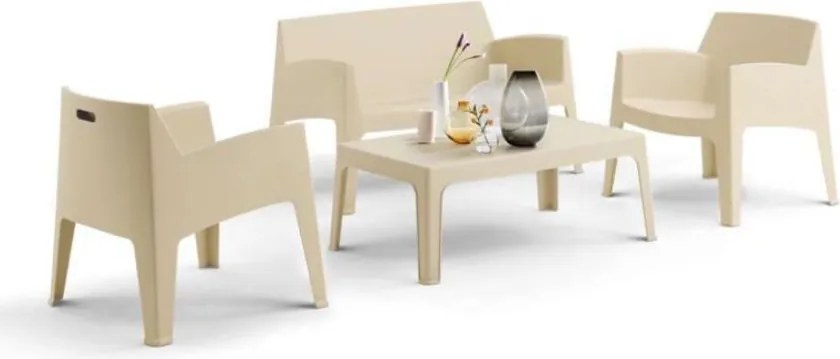 Set terasă Flora polipropilenă HoReCa - BEJ TAUPE