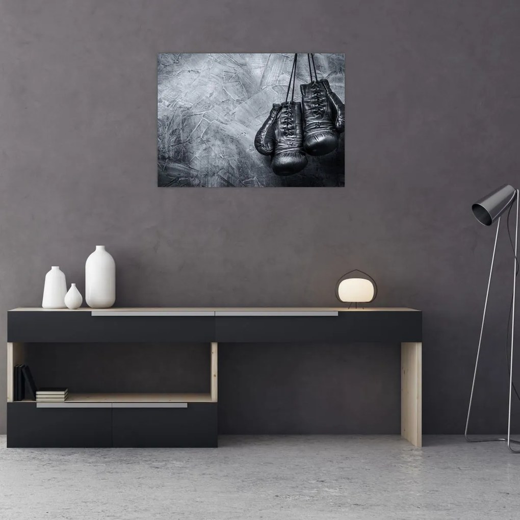 Tablou pe sticlă - Mănuși de box (70x50 cm)