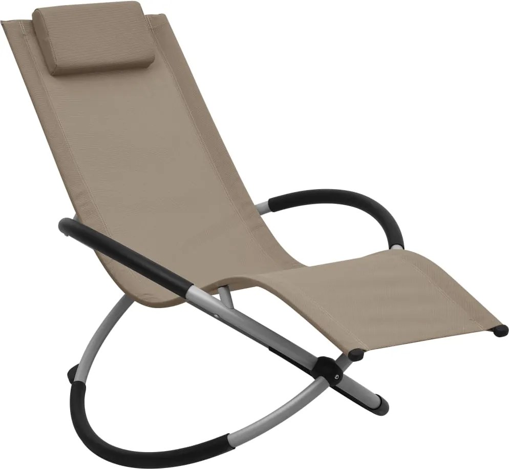 vidaXL Șezlong pentru copii, gri taupe, oțel