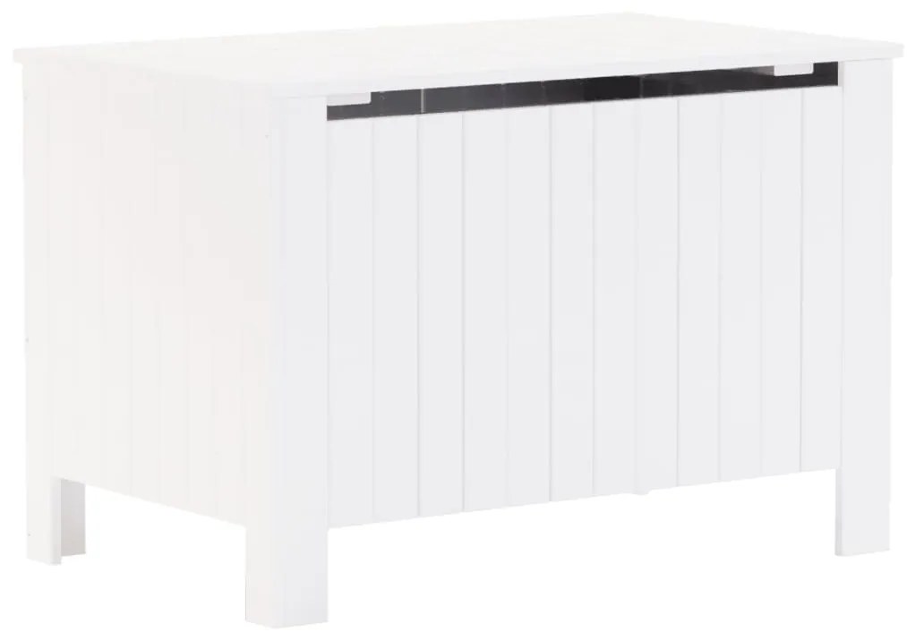 4002330 vidaXL Cutie depozitare capac "RANA", alb, 80x49x54 cm, lemn masiv pin