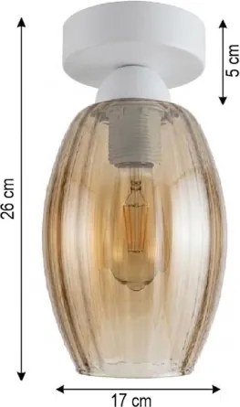 BRILAGI - Plafonieră LED R GLASS 1xE27/60W/230V Ø 17 cm alb/bej fumuriu