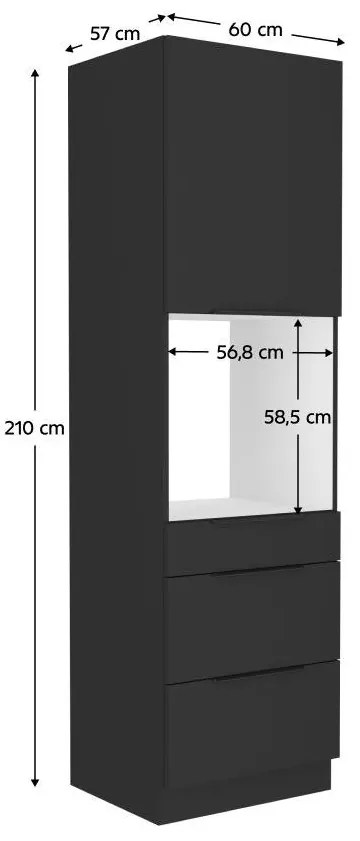 Dulap înalt pentru cuptor încorporat Sobera 60 DPS 210 3S1F (negru . 1097019