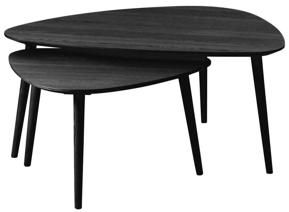 Măsuțe de cafea negre 2 buc. 70x100 cm Adda – Unique Furniture