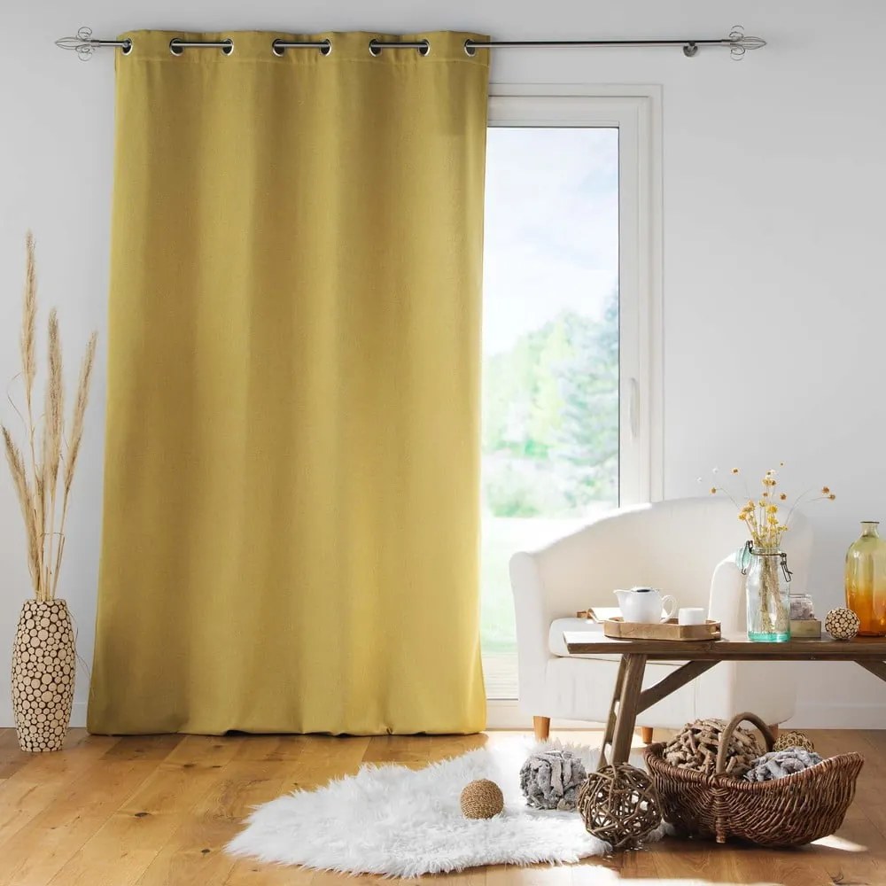 Draperie galbenă antifonică 140x260 cm Jupiter – douceur d'intérieur