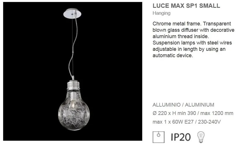 Pendul super modern diametru 20 cm LUCE MAX SP1 Small 033679