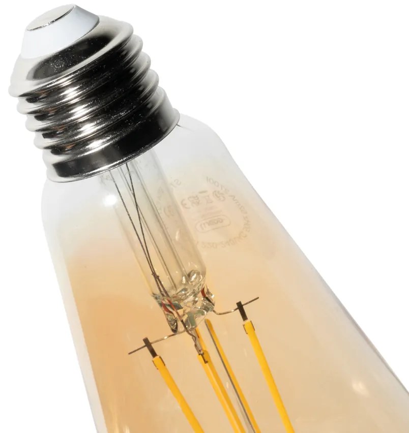 Set 5 becuri E27 3-staps dimabaar LED lamp ST64 goud 6W 700 lm 2700K