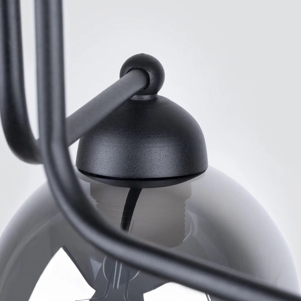 Plafonieră neagră cu abajur din sticlă 54x54 cm Garten – Sollux