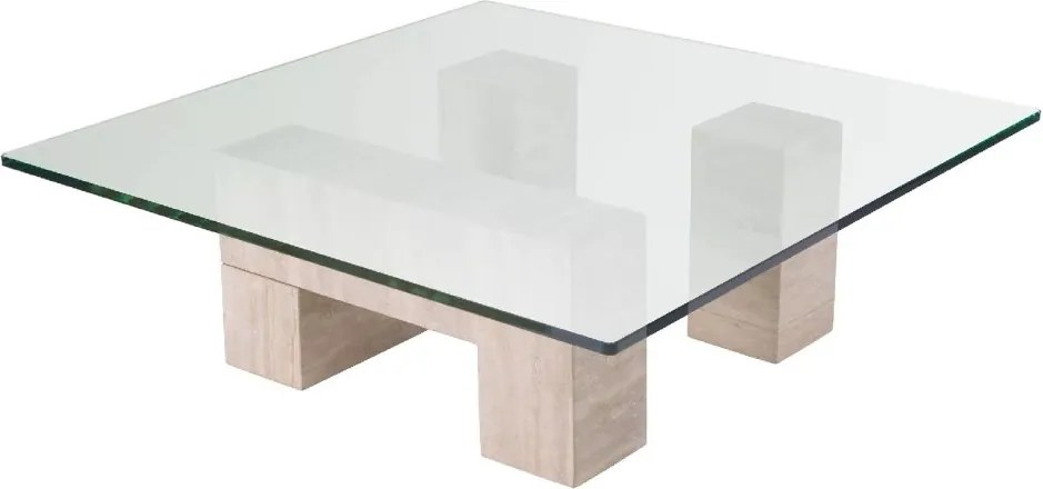 Masuta design LUX din travertin Ikal 100x100cm