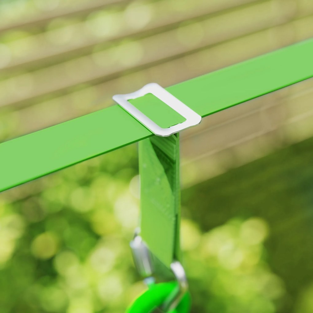 AIYAPLAY Set de corzi de cățărat, kit de coardă pentru copii, diverse opțiuni de cățărat și alunecat, sac de transport, Verde | Aosom Romania