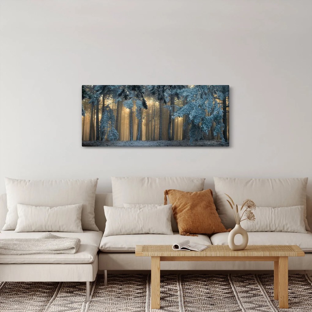 Tablou cu pădure înzăpezită (120x50 cm)