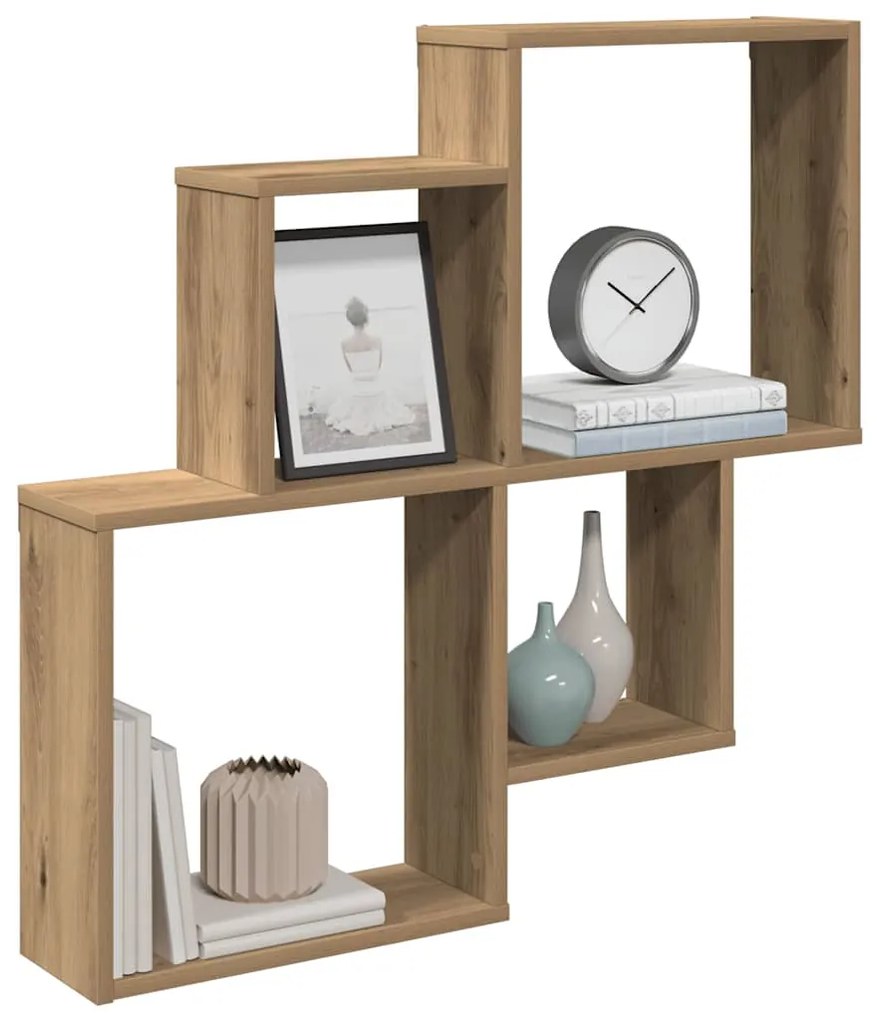 vidaXL Raft de perete, stejar artizanal, 80x15x78,5 cm, lemn prelucrat