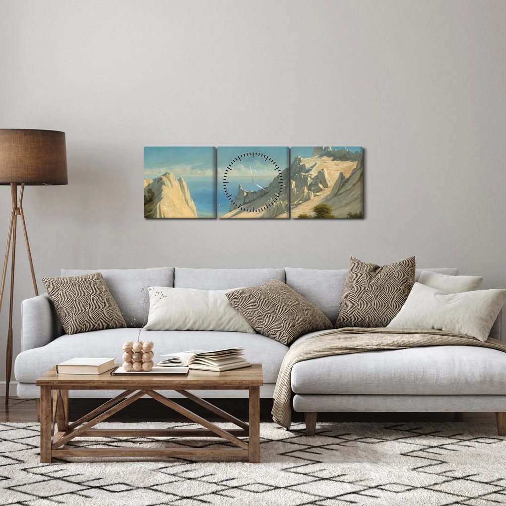 Tablou - Georg Emil Libert, View of Sommerspiret, the Cliffs of Møn, reproducere (cu ceas) (90x30 cm)