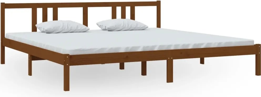 vidaXL Cadru de pat, maro miere, 200x200 cm, lemn masiv de pin