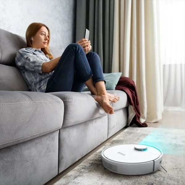 TESLA Electronics RoboStar - Aspirator robot 2în1 2550 mAh Wi-Fi alb