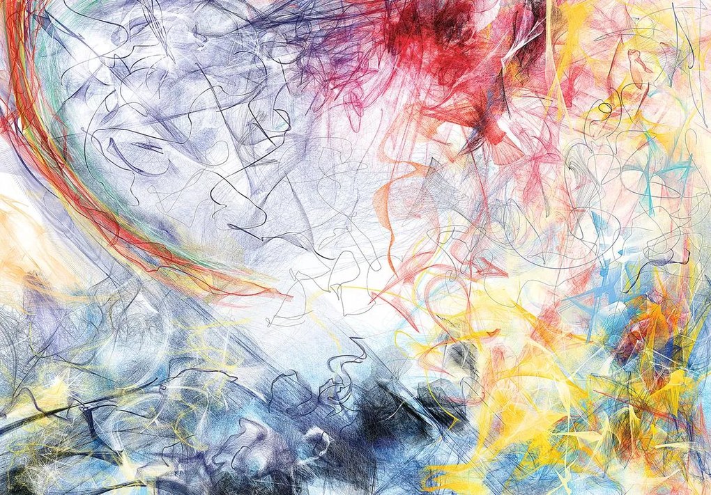 Fototapet - Schița abstracției colorate (254x184 cm)