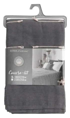 Cuvertură gri antracit 180x220 cm Fileo – douceur d'intérieur
