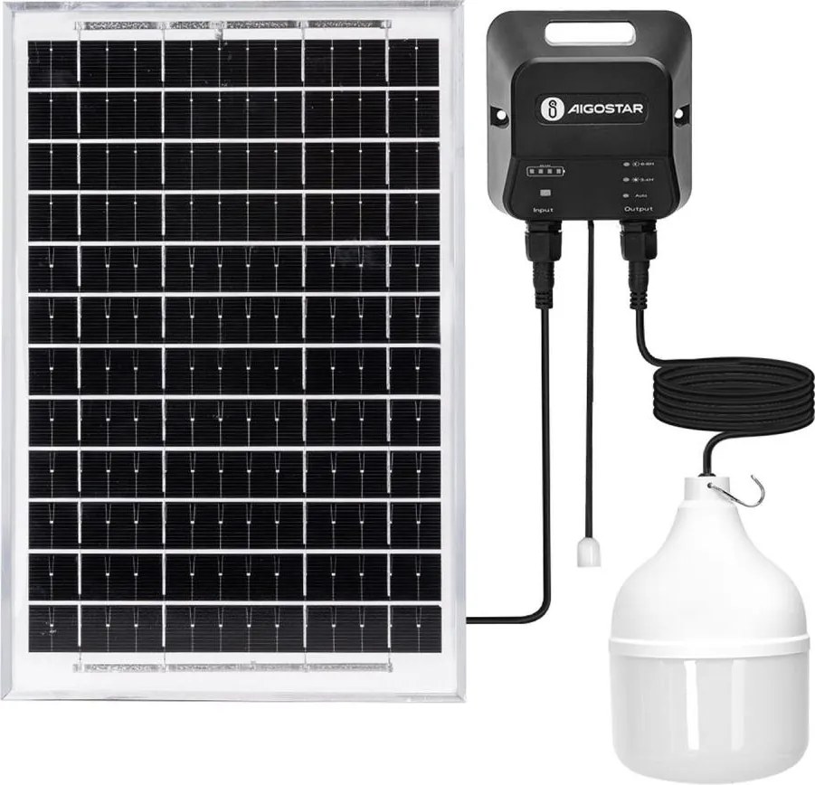 Aigostar - Lustră solară cu LED/70W/12V 6000 mAh 6500K Ø 12 cm