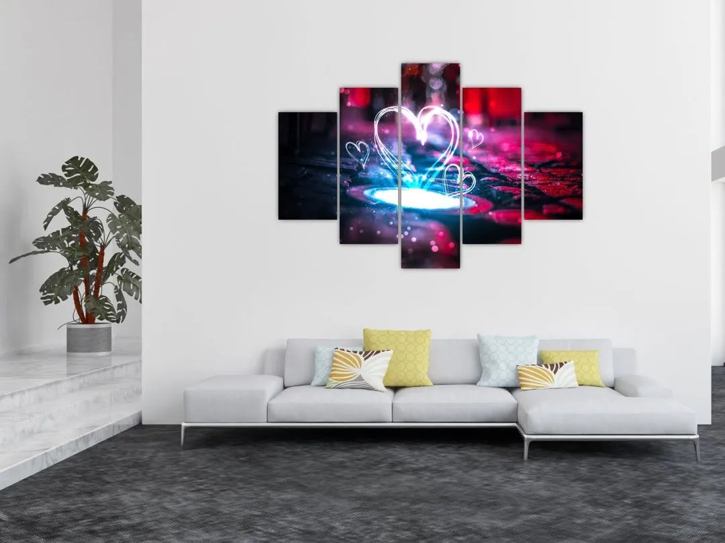 Tablou cu inima iluminată (150x105 cm)