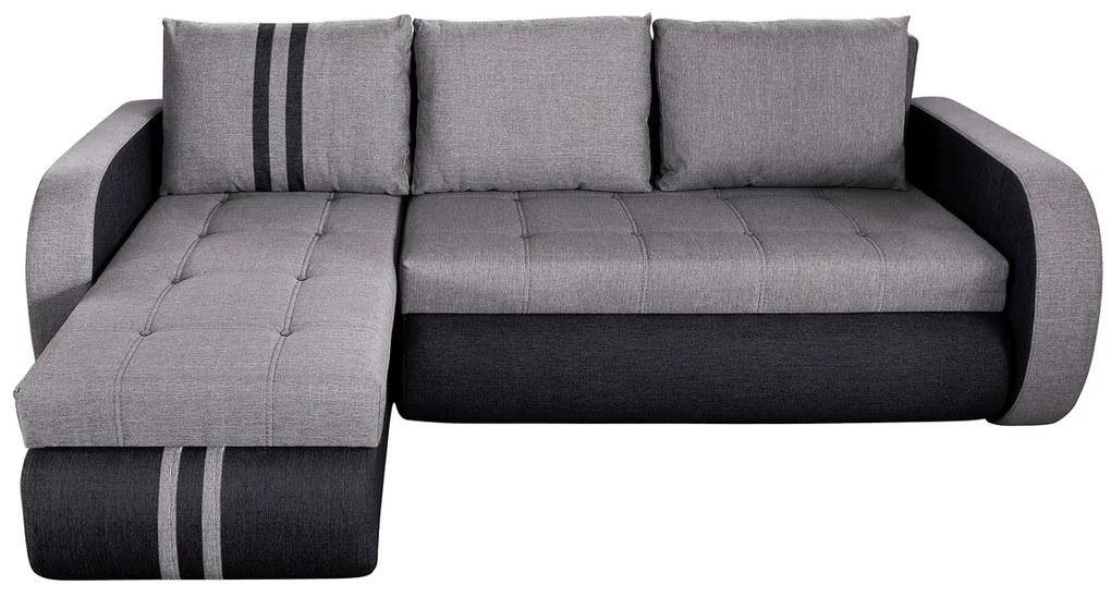 Coltar extensibil reversibil Siena Duo Antracit/Gri 243x141x81 cm cu lada de depozitare