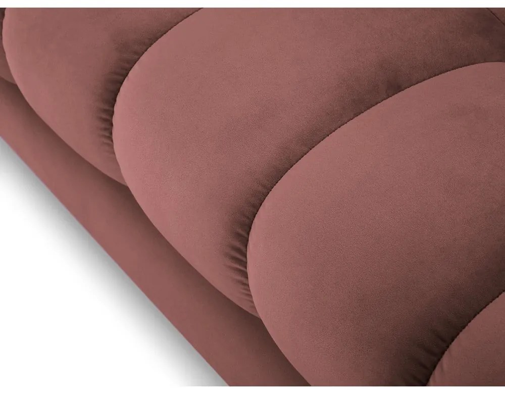 Colțar din catifea cu extensie pe partea dreaptă Cosmopolitan Design Bali, roz