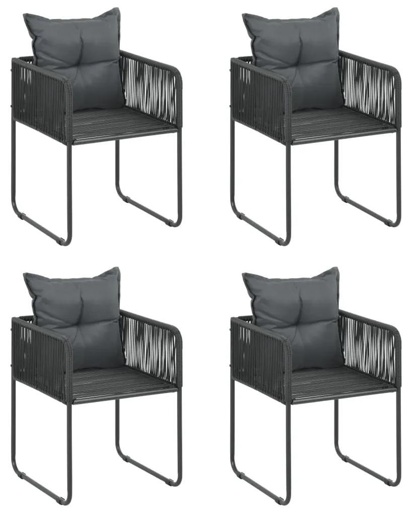 Set mobilier de masa pentru gradina, 5 piese, negru, ratan PVC Lungime masa 150 cm, 5
